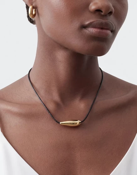 Женское ожерелье-воротник TopShop Octavia, черное с золотым