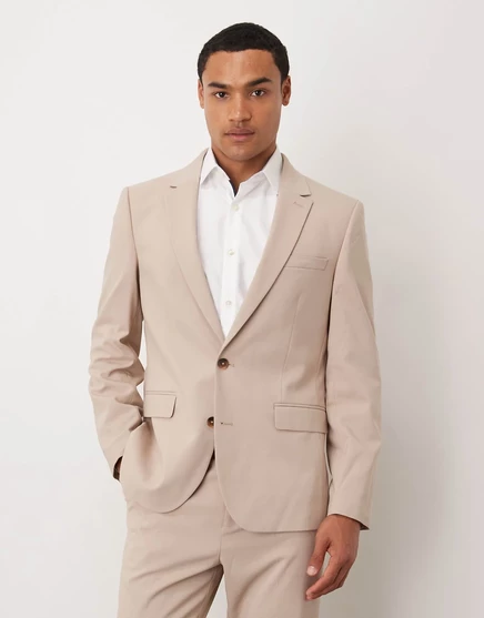 Приталенный пиджак от ASOS DESIGN бежевого цвета beige