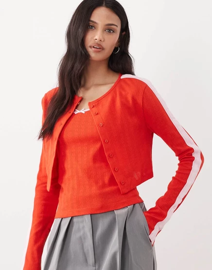 Женский комплект ASOS Design майка и кардиган, красный