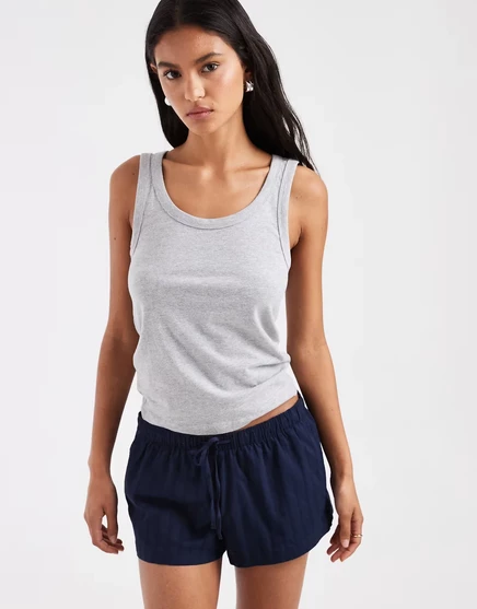 Женские пижамные шорты Hollister мини-боксер, темно-синие
