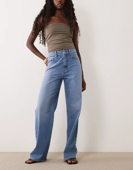 Женские джинсы ASOS Design, широкие, синие