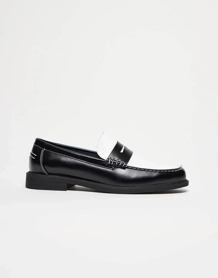 Черно-белые лоферы penny от ASOS DESIGN black and white