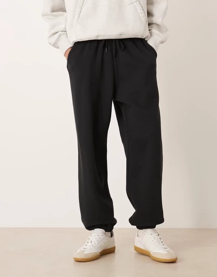 Мужские штаны Abercrombie & Fitch с кулиской, черные