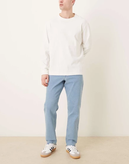 Мужские зауженные джинсы ASOS Design, светло-голубые