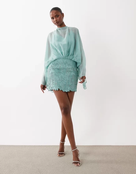 Женское мини-платье ASOS Design с открытой спиной, синее