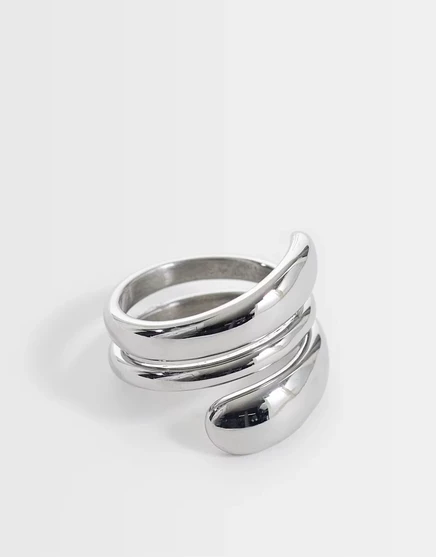 Мужское кольцо ASOS Design двойное из нержавеющей стали, серебристое