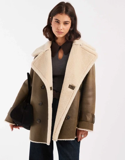 Женская куртка-пилот ASOS Design свободного кроя, хаки