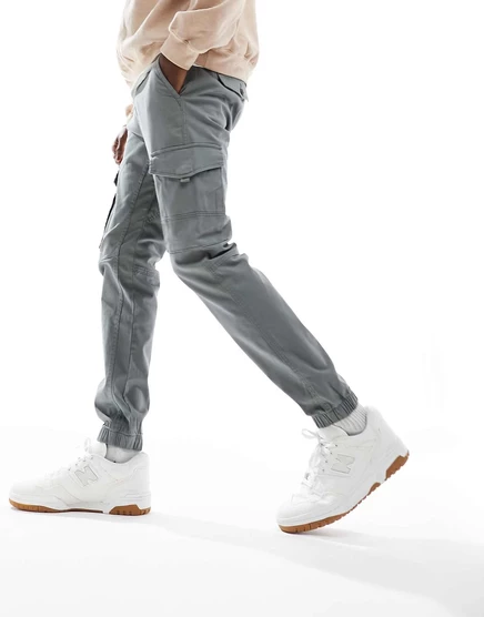 Серые брюки карго с манжетами Jack & Jones Intelligence sedona sage