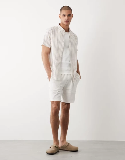 Мужские шорты Threadbare из льняной смеси, белые