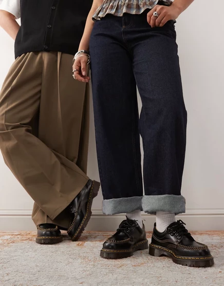Унисекс туфли Dr Martens Lowell контрастная строчка, черные