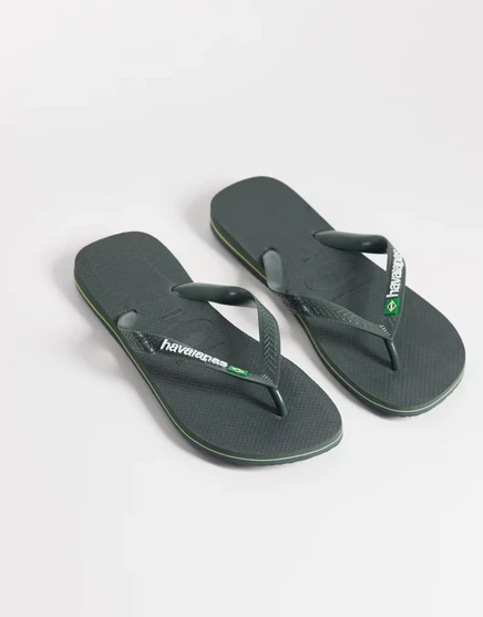 Женские вьетнамки Havaianas Brazil с логотипом, оливковые