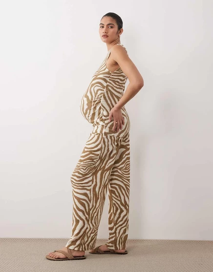 Женские брюки Vero Moda Maternity, широкие, бежевый принт