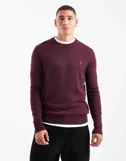 Мужской свитер Farah Maidstone, ягнячья шерсть, бордовый