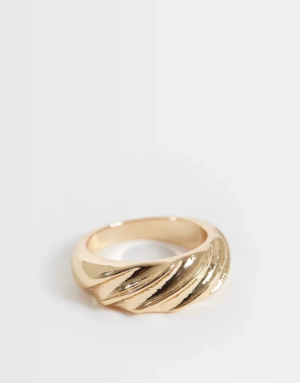 Женское кольцо ASOS Design с закруткой, золотистое