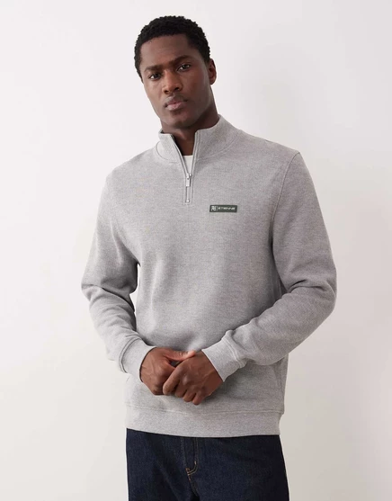 Мужской свитшот ASOS Design с короткой молнией, серый меланж