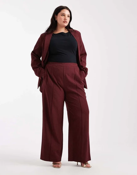 Облегающие брюки в бордовую полоску - часть комплекта tawny port pinstripes