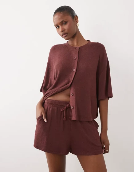 Женские шорты ASOS Design текстурные трикотажные, шоколадные