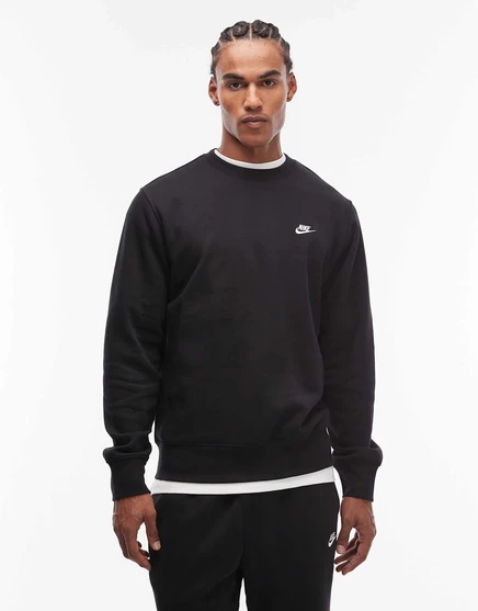 Толстовка Nike Club с круглым вырезом черного цвета black
