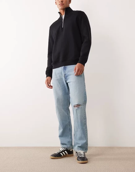 Мужские джинсы Jack & Jones Chris прямые рваные, голубые
