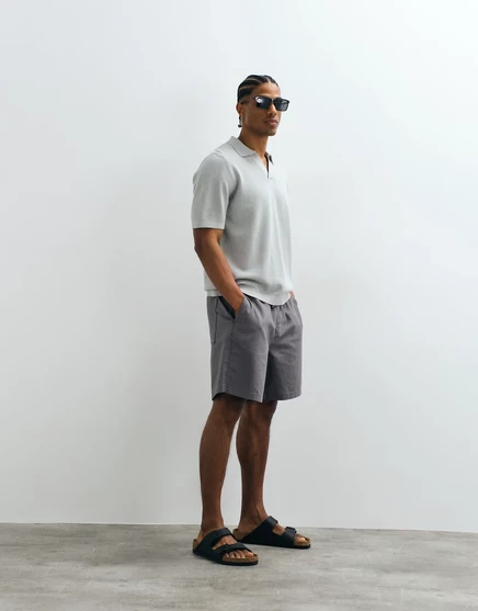 Мужские льняные шорты ASOS Design широкие, серые