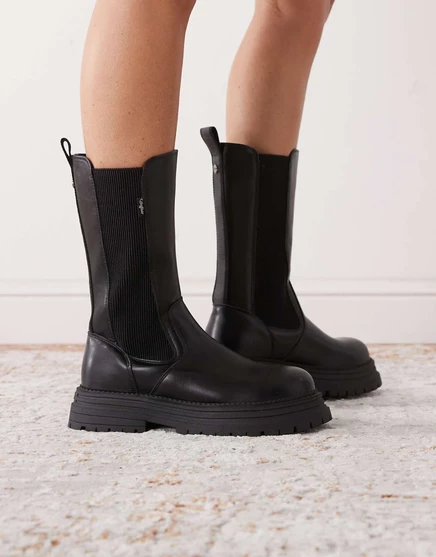 Высокие ботинки Buffalo Lennox Chelsea черного цвета black