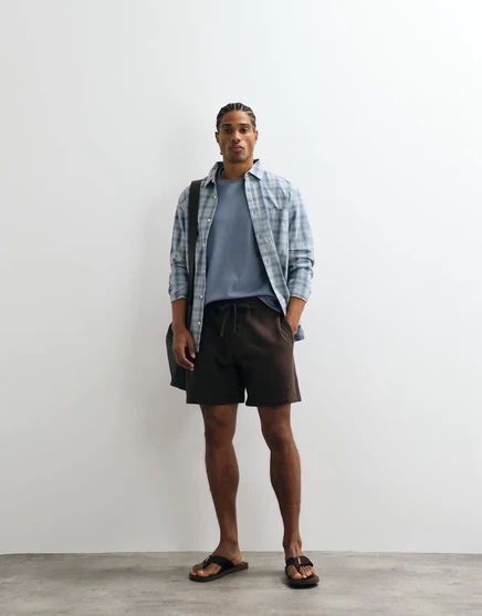 Мужские шорты Hollister из джерси с боковой графикой, коричневые