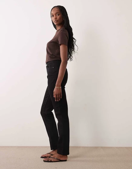 Высокие облегающие комфортные джинсы ASOS DESIGN черного цвета black