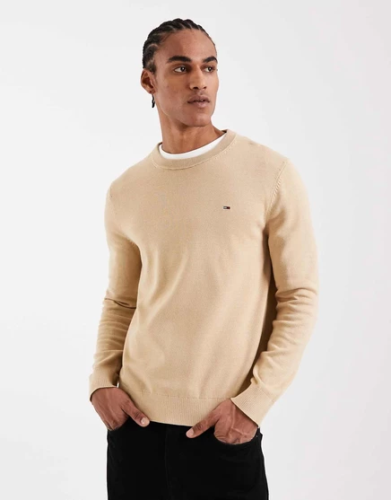 Легкий свитер Tommy Jeans essential бежевого цвета gentle gold