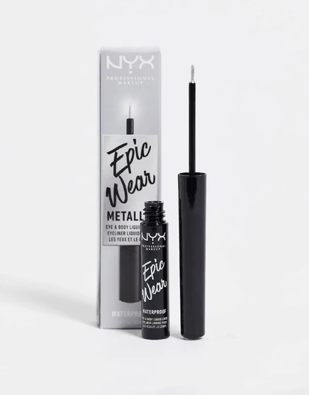 Жидкая подводка для макияжа NYX Professional Makeup Epic Wear Metallic - Серебристый металл silver metal