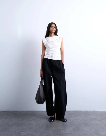 Спортивные брюки-баллоны Topshop черного цвета black