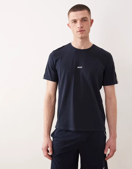Уникальная футболка для отдыха Boss Bodywear темно-синего цвета - часть комплекта темно-синего цвета