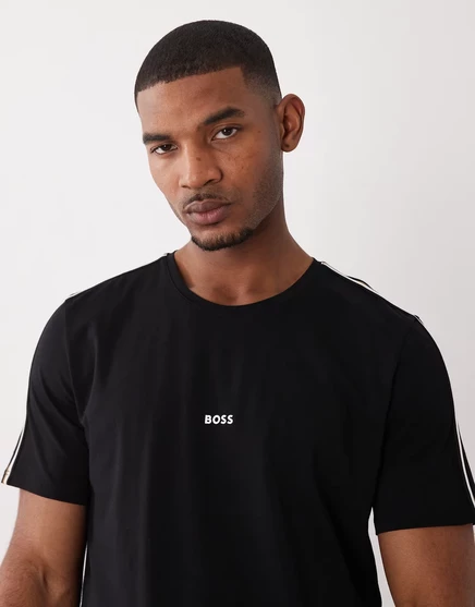 Уникальная футболка для отдыха BOSS Bodywear черного цвета black