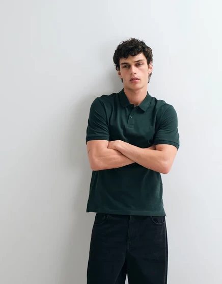 Мужское поло Jack & Jones Essential, темно-зеленое