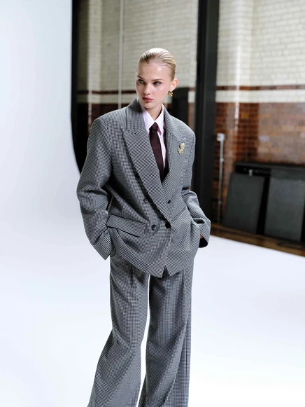 Женский пиджак ASOS Design двубортный, гусиная лапка