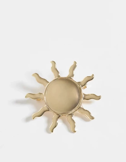 Мужская брошь ASOS Design «Sun», золотистая