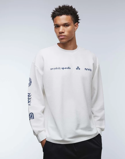 Лонгслив оверсайз ASOS DESIGN бежевый из вафельной ткани coconut milk