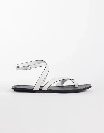 Женские сандалии ASOS Design Friction из натуральной кожи, белые