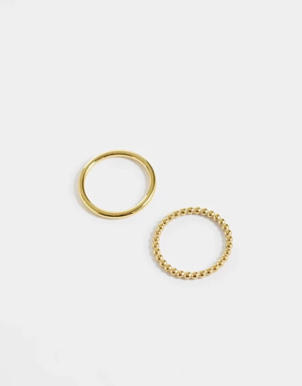 Женские кольца ASOS Design набор 2 шт., нерж. сталь, золотистые