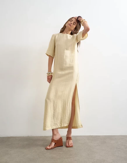Женское макси-платье-футболка topshop, лаймовое