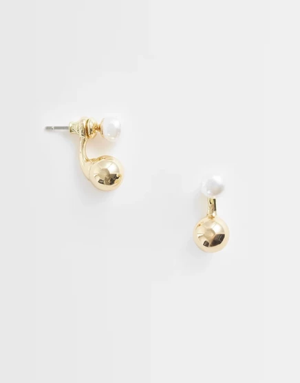 Женские серьги Pieces с искусственным жемчугом, золотистые