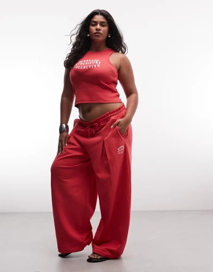 Женские штаны ASOS Weekend Collective Curve, коралловые