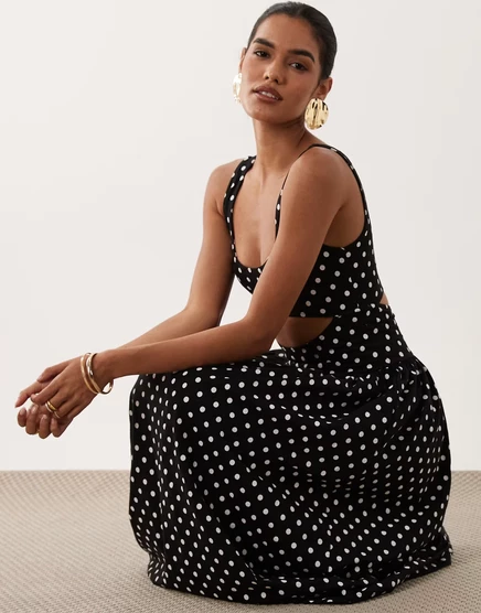Женское платье ASOS Design миди с вырезами, в горох