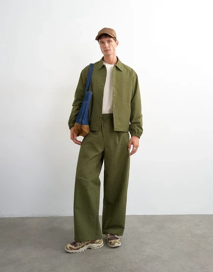 Мужские брюки Topman свободного кроя из жатого нейлона, зеленые