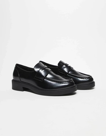 Черные лакированные мокасины penny от ASOS DESIGN black