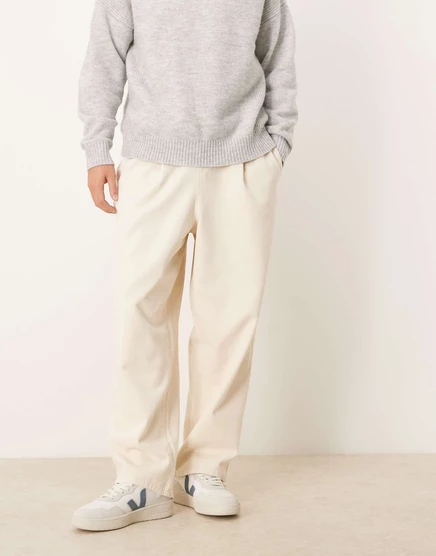 Облегающие брюки свободного кроя ASOS DESIGN из камня stone