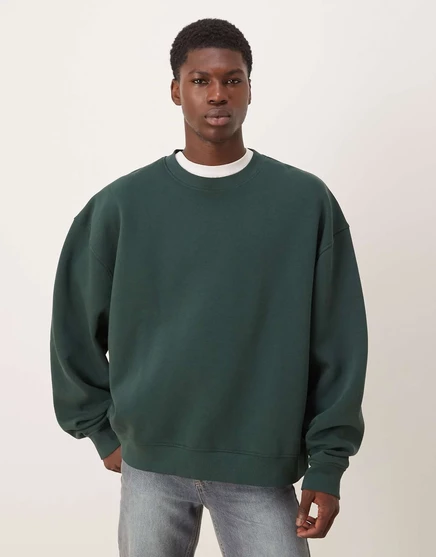 Свободная толстовка свободного кроя темно-зеленого цвета ASOS DESIGN essentials darkest spruce
