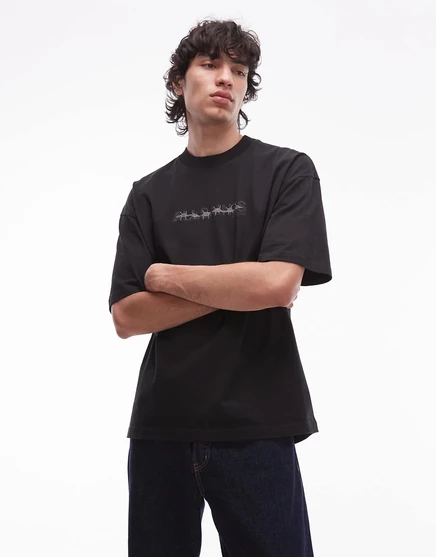 Застиранная черная футболка Allsaints с эффектом устрашения washed black