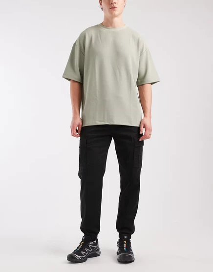 Свободные брюки-карго с манжетами Hollister черного цвета black
