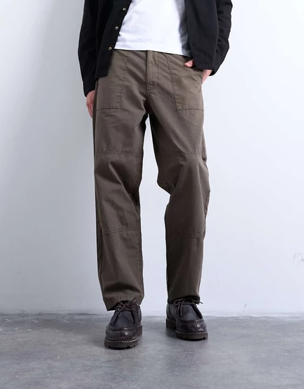 Зауженные брюки Topman ripstop с отделкой швов цвета хаки khaki