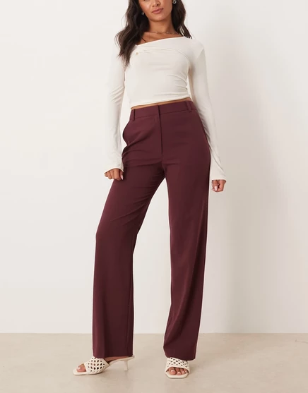 Приталенные брюки прямого кроя от ASOS DESIGN цвета шелковицы mulberry